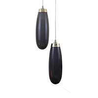 Sky blue glass duoble-shade pendant lamp
