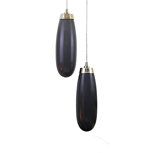 Sky blue glass duoble-shade pendant lamp