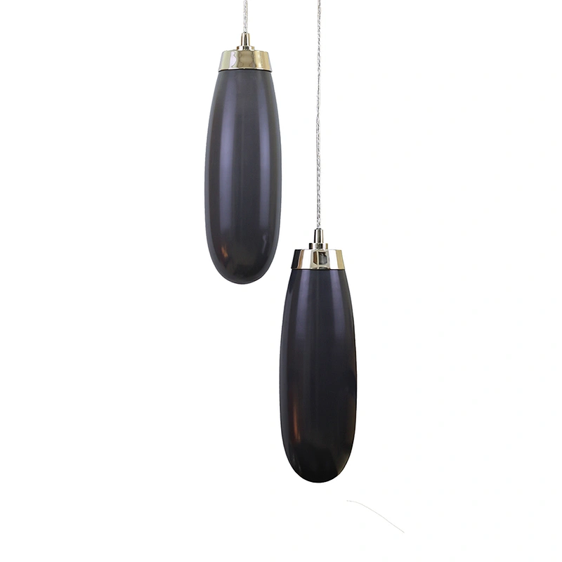 Sky blue glass duoble-shade pendant lamp