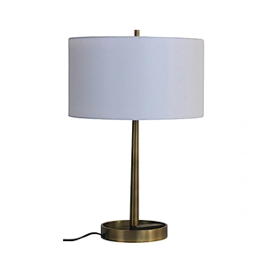 Bronze plated taperd metal tube table lamp