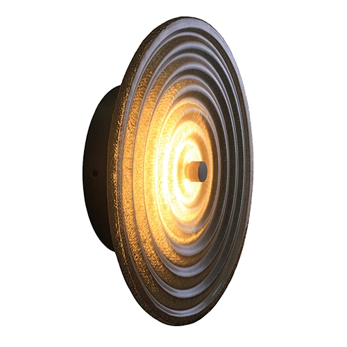 Striped poly material round LED wall lamp