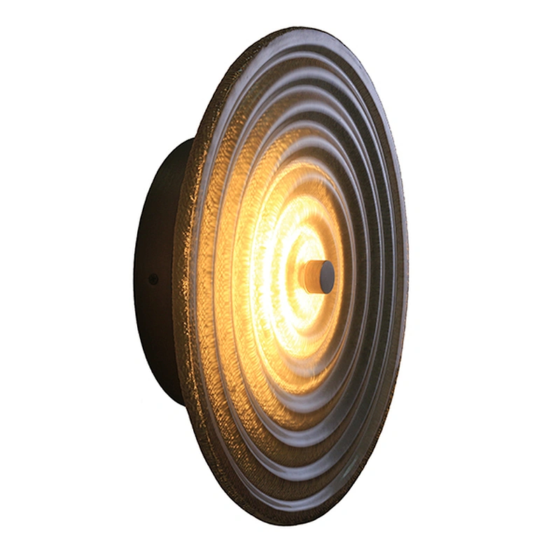 Striped poly material round LED wall lamp