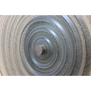 Striped poly material round LED wall lamp