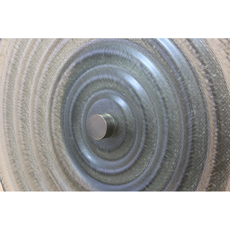 Striped poly material round LED wall lamp