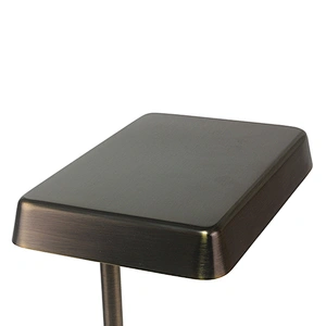 Rectangle umber bronze metal LED table lamp