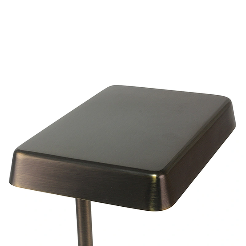 Rectangle umber bronze metal LED table lamp