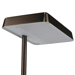 Rectangle umber bronze metal LED table lamp