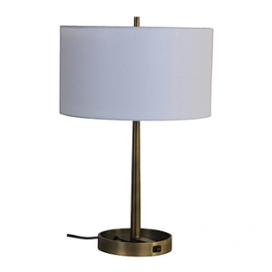 Bronze plated taperd metal tube table lamp