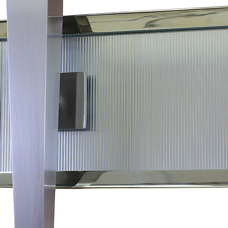 Striated glass brushed nickel plated metal wall lamp