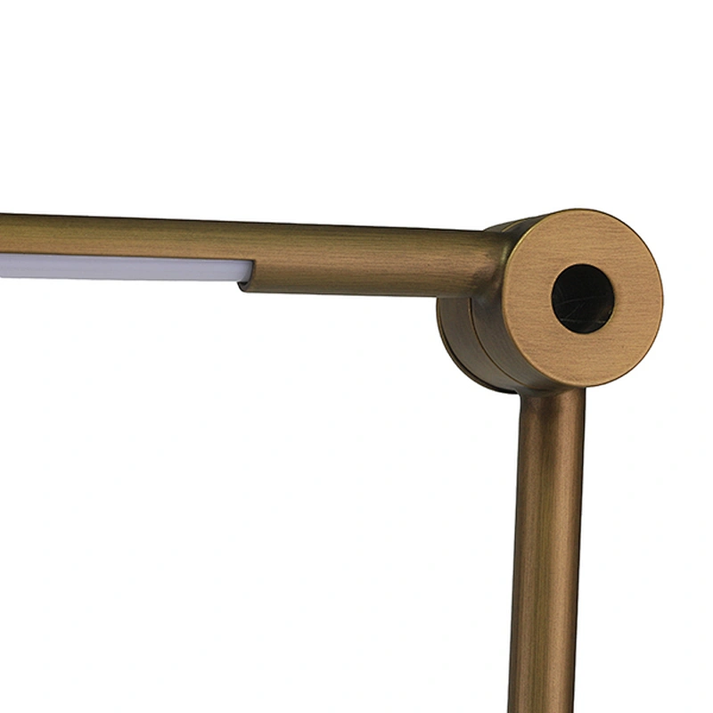 Adjustable antique brass metal LED table lamp
