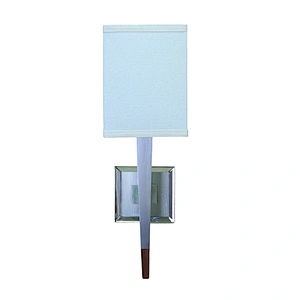 Striated glass brushed nickel plated metal wall lamp
