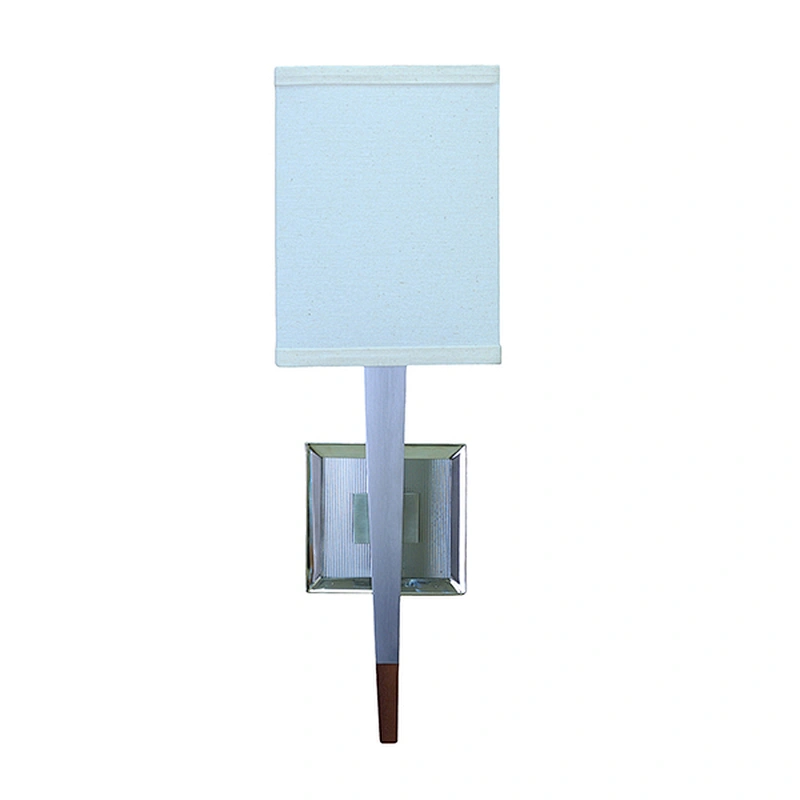 Striated glass brushed nickel plated metal wall lamp