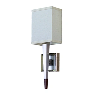 Striated glass brushed nickel plated metal wall lamp