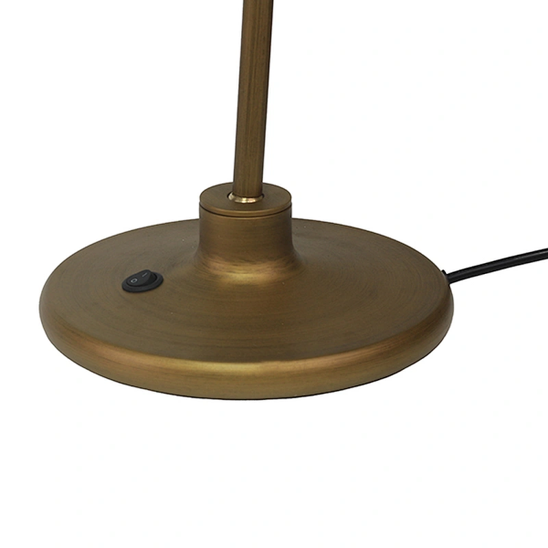 Adjustable antique brass metal LED table lamp