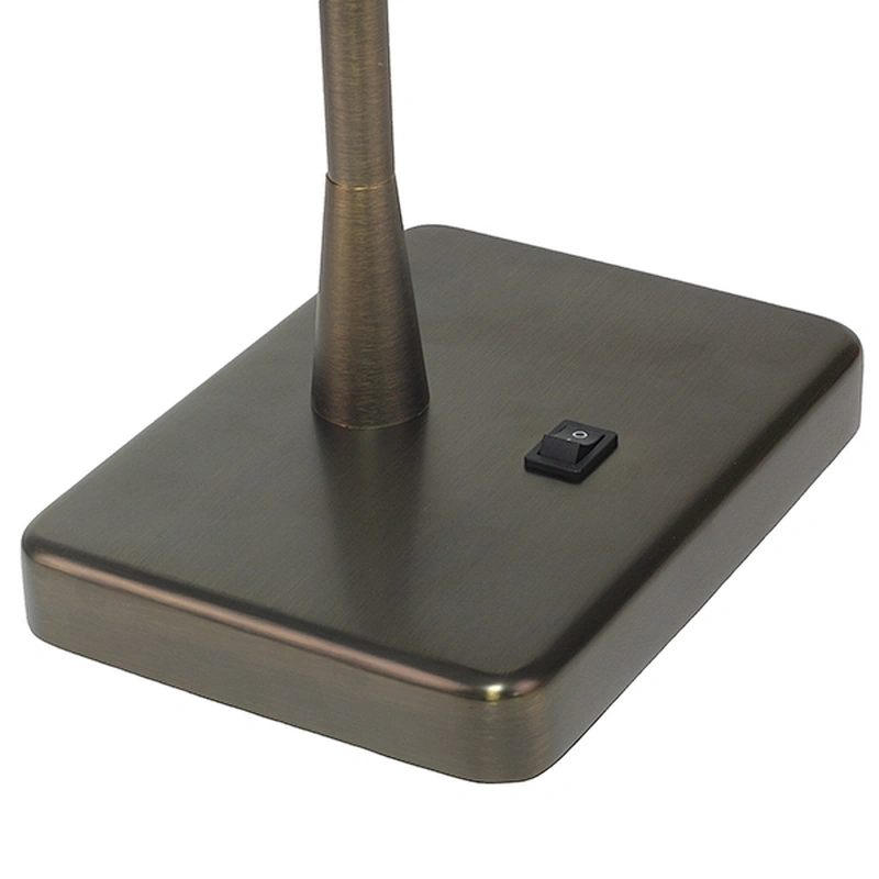 Rectangle umber bronze metal LED table lamp