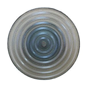 Striped poly material round LED wall lamp