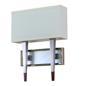 Striated glass brushed nickel plated metal wall lamp