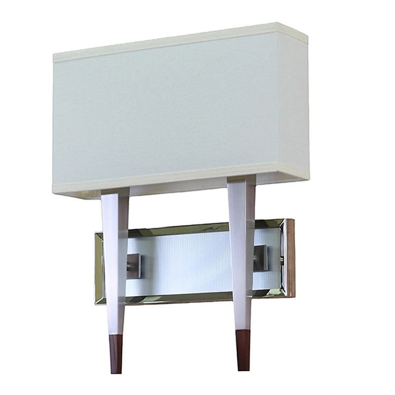Striated glass brushed nickel plated metal wall lamp