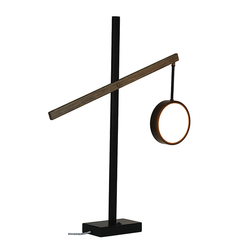 Matte black metal LED table lamp