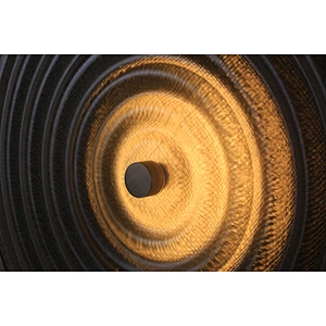 Striped poly material round LED wall lamp