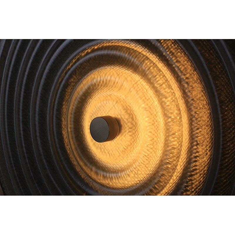 Striped poly material round LED wall lamp