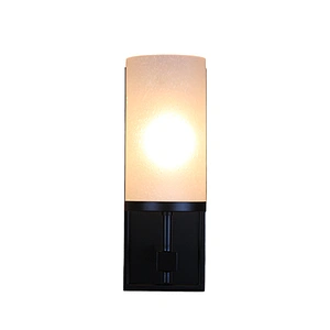 Bronze matte powder coat lamp body and frosted seeded glass shade wall lamp