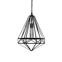 Dark bronze crystal shape metal pendant lamp