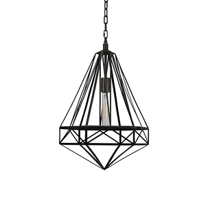 Dark bronze crystal shape metal pendant lamp