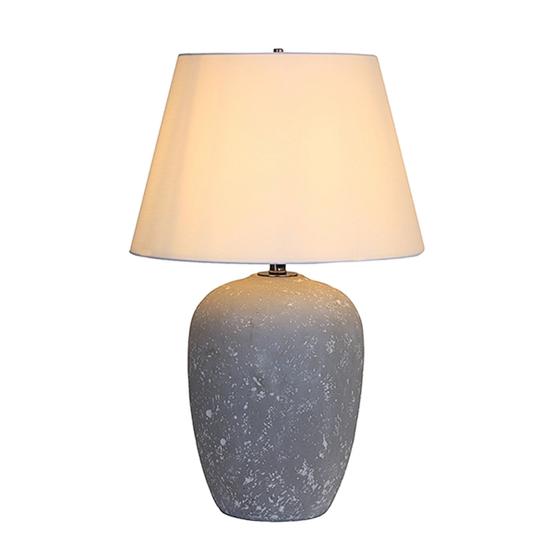 Smooth cast concrete table lamp