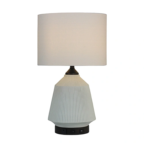 White striated Poly table lamp