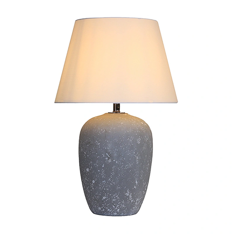 Smooth cast concrete table lamp