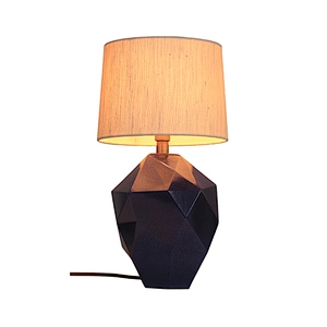 Blue polygonal ceramic table lamp