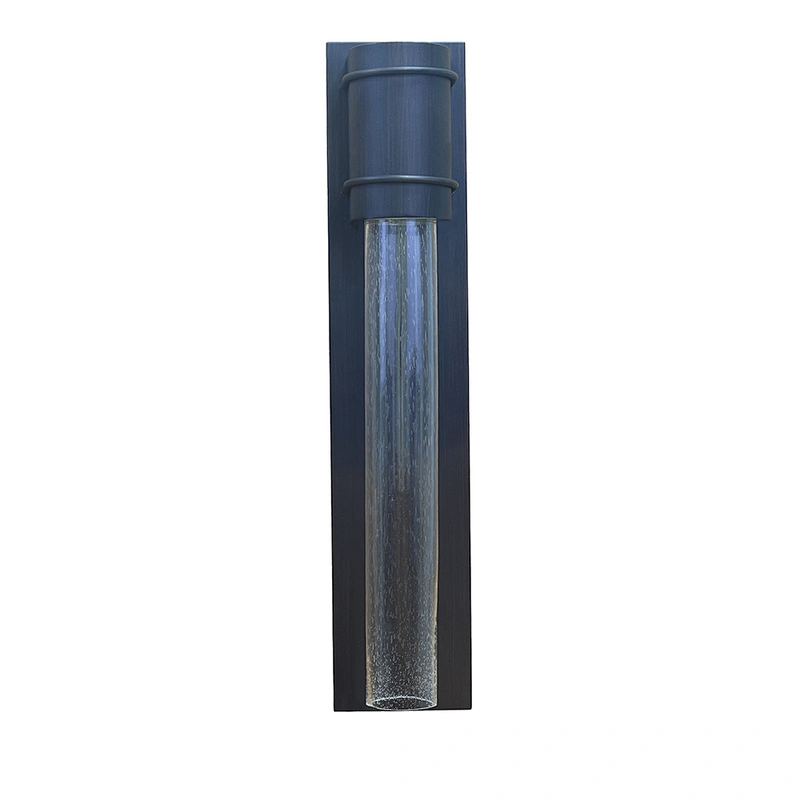 Dark bronze and clear seeded glass shade wall lamp
