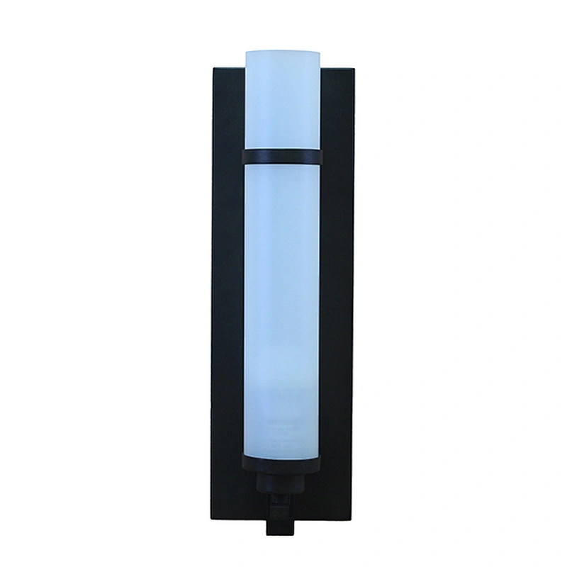 Medium bronze lamp body and acrylic shade wall lamp