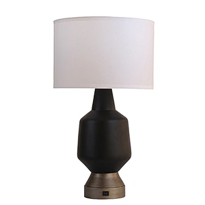 Black poly table lamp