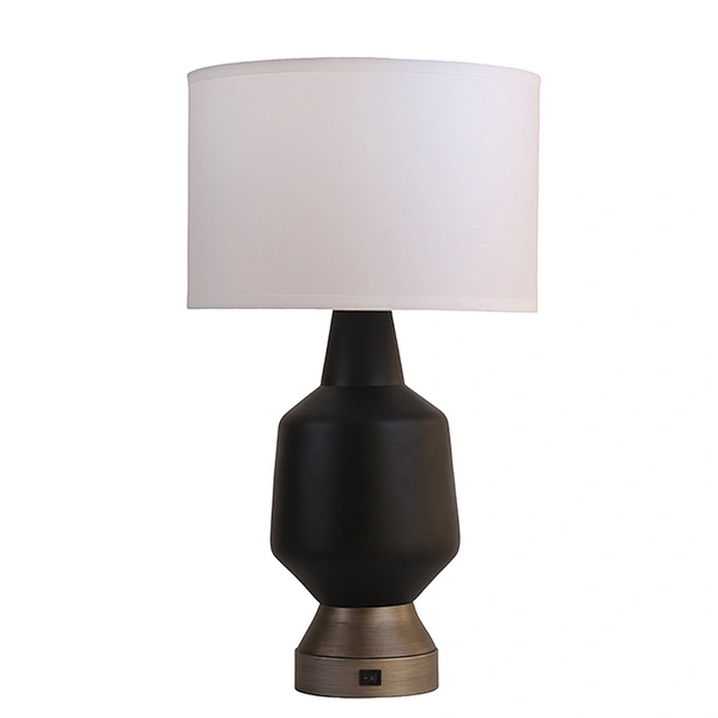Black poly table lamp