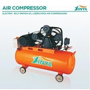 XINYA 3 pistons 2 stages portable small belt driven air compressor on wheel 100L  (XY3065AT-100)
