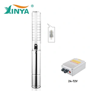 XINYA DC SS impeller deep well solar pump for clean water (3SPSC4.5/55-D48/600)