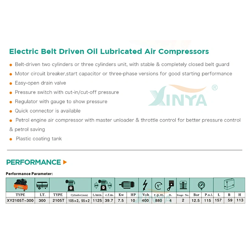 XINYA high pressure 12.5bar 65mm 4 cylinder 2 stages driven air compressor pump cylinder head (XY2105T)