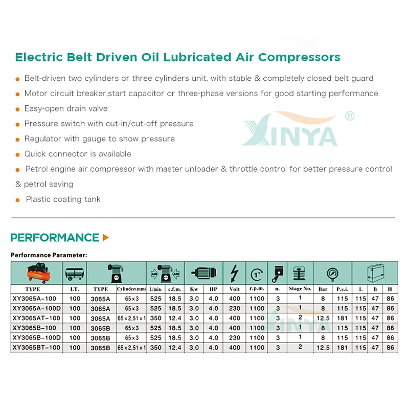 XINYA 65mm 3 piston high pressure air compressor pump cylinder head (XY3065AT)