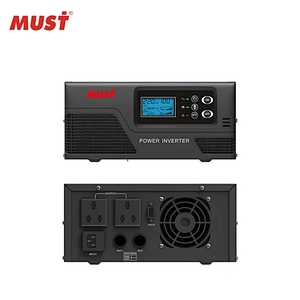 MUST 12vdc 24vdc 220vac lcd display rack mount home use 1kva 2 kva inverter charger 10amp/20amp