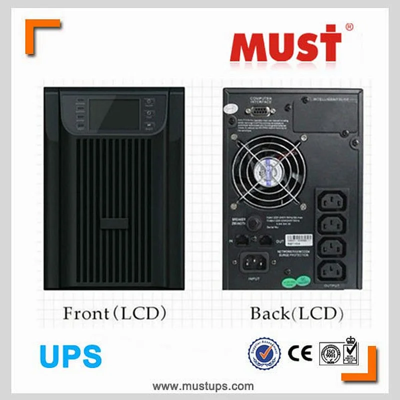 Must best supplier MUST High frequency LCD IGBT uninterruptible power supply 3KVA UPS