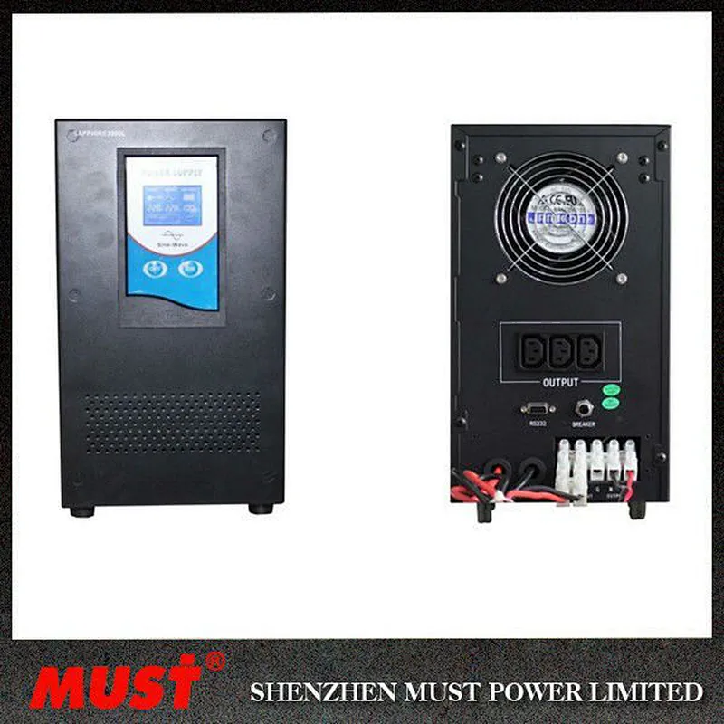 Must best supplier MUST Power UPS 2KW Power Bank Laptop Computer Loads 24VDC Power Inverter