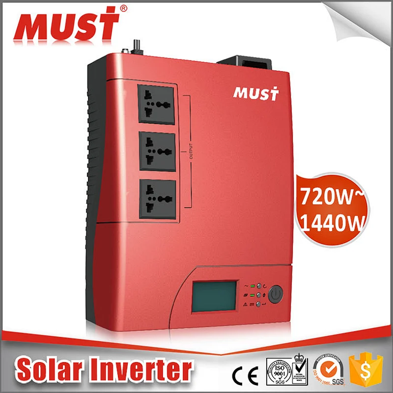 MUST PV1100 Plus 1.44KW DC12V to AC220V DC AC Power Inverter With Battery Charger