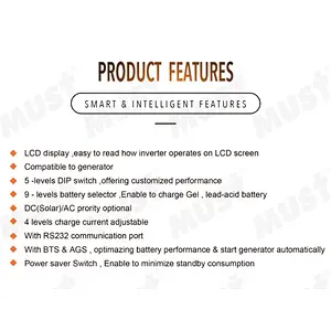 220VDC output low frequency inverter with MPPT inverter 5000w off grid