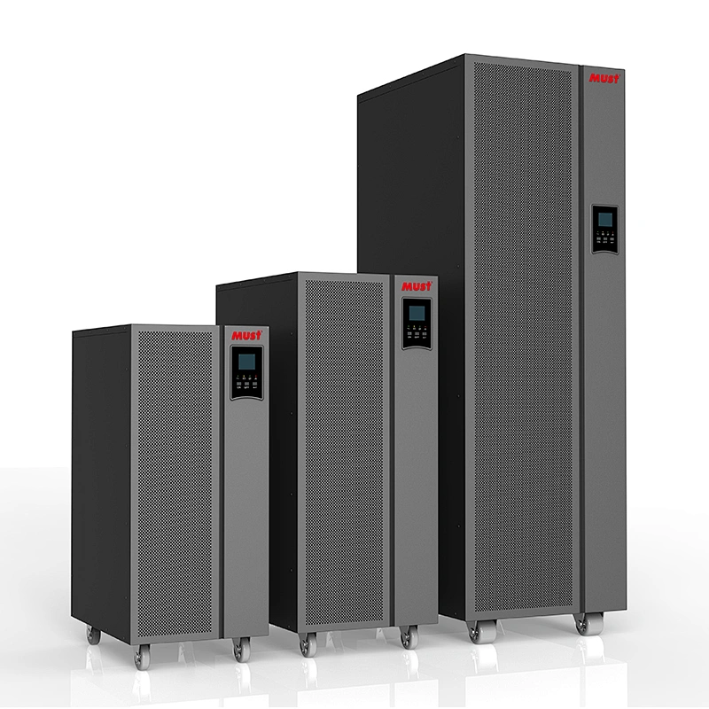 желідегі UPS MUST 20kva online ups pure sine wave output high frequency inverter with smart LCD display