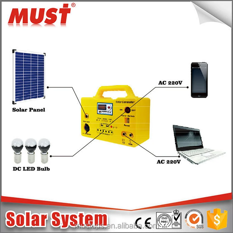 Smart Mini Portable 10W 20W 30W Modified Sine Wave DC Home Solar Lighting System Kits