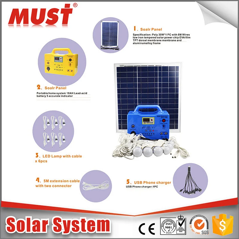 MUST Solar system Africa Market portable kit solar for africa, outdoor lighting system