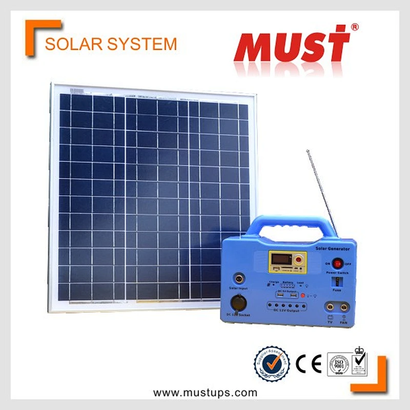 30W portable mini solar camping lamp system with build-in maintenance free battery
