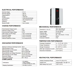 With Rack Mounted solar lithium battery with 12V 100Ah solar inverter from MUST POWER